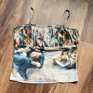 renaissance mesh crop tank top / cami